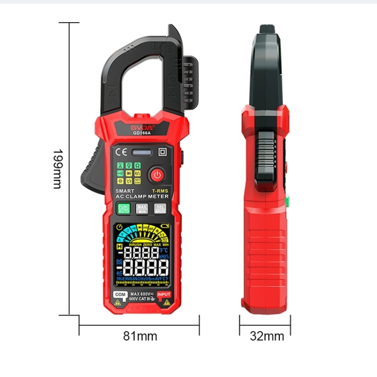 GVDA GD166B Digital Clamp Multimeter Supports DC - free shipping - PMC Jewellery - Order now!