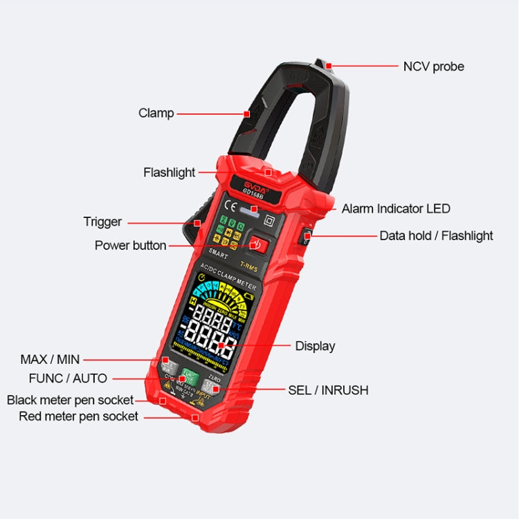 GVDA GD168B Digital Clamp Multimeter Supports DC - free shipping - PMC Jewellery - Order now!