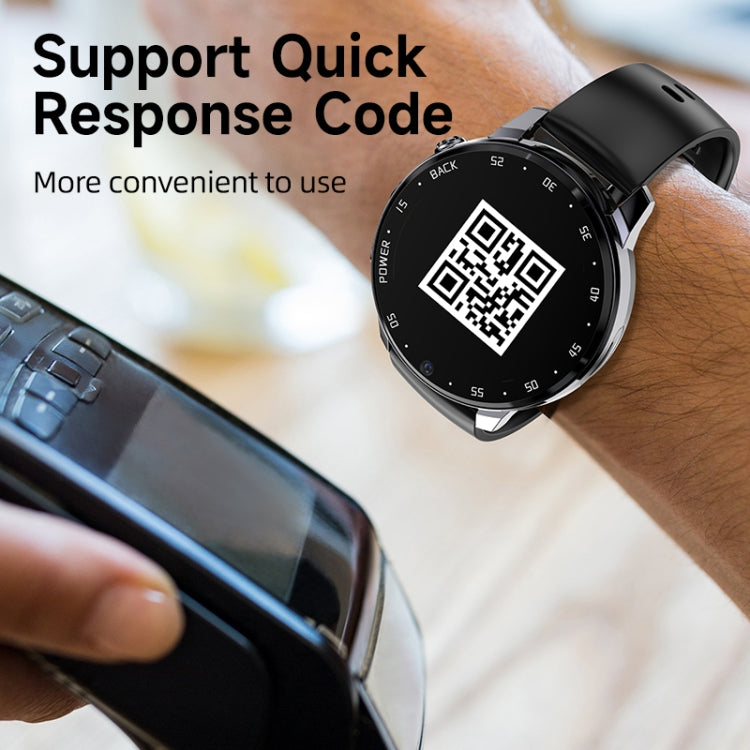 A3 1.43 inch IP67 Water-resistant 4G Android 8.1 Smart Watch Support Face Recognition / GPS, Specification:4G+64G(Black)