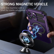 For iPhone 15 Pro MagSafe Magnetic Holder Phone Case(Purple)