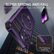For iPhone 15 Pro MagSafe Magnetic Holder Phone Case(Purple)