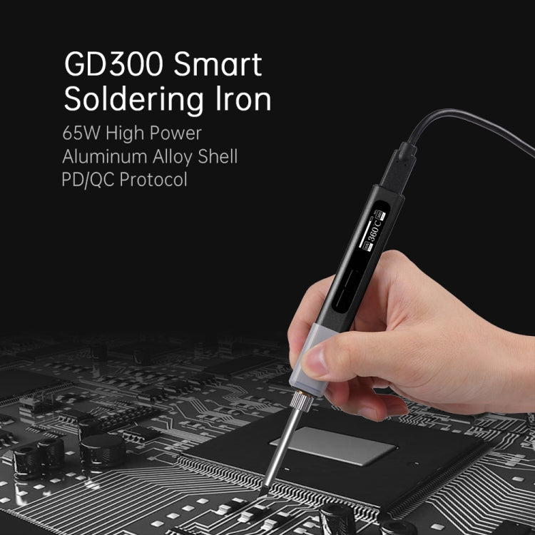 GVDA GD300 Intelligent Internal Heating Digital Display Constant Temperature Maintenance Electric Soldering Iron with 65W Charger - free shipping - PMC TechLife - Order now!