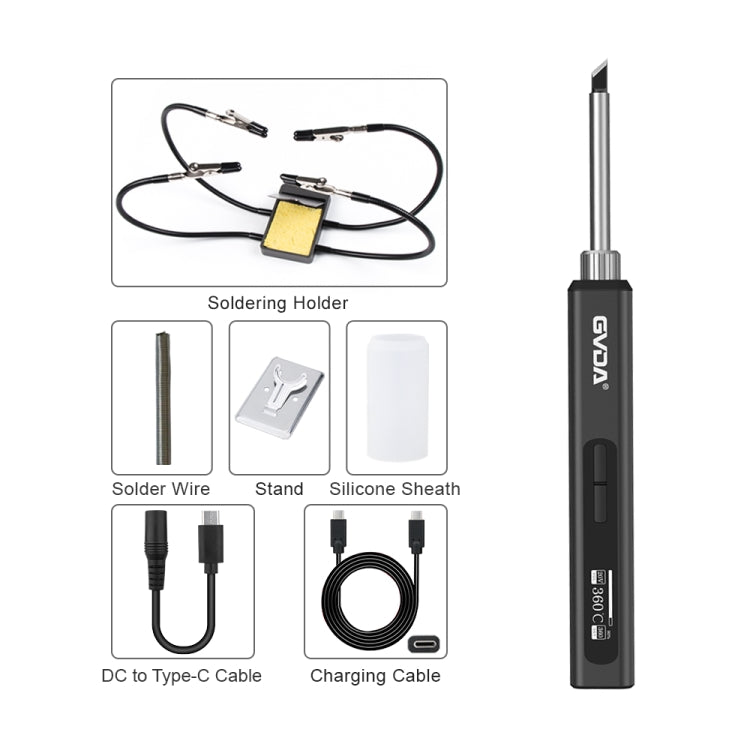 GVDA GD300 Intelligent Internal Heating Digital Display Constant Temperature Maintenance Electric Soldering Iron with Stand Set - free shipping - PMC TechLife - Order now!