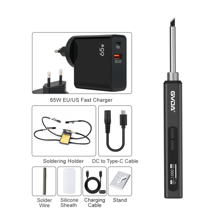 GVDA GD300 Intelligent Internal Heating Digital Display Constant Temperature Maintenance Electric Soldering Iron with 65W Charger + Stand Set - free shipping - PMC TechLife - Order now!