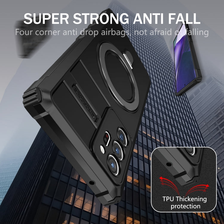 For Samsung Galaxy Note20 Ultra MagSafe Magnetic Holder Phone Case(Black)