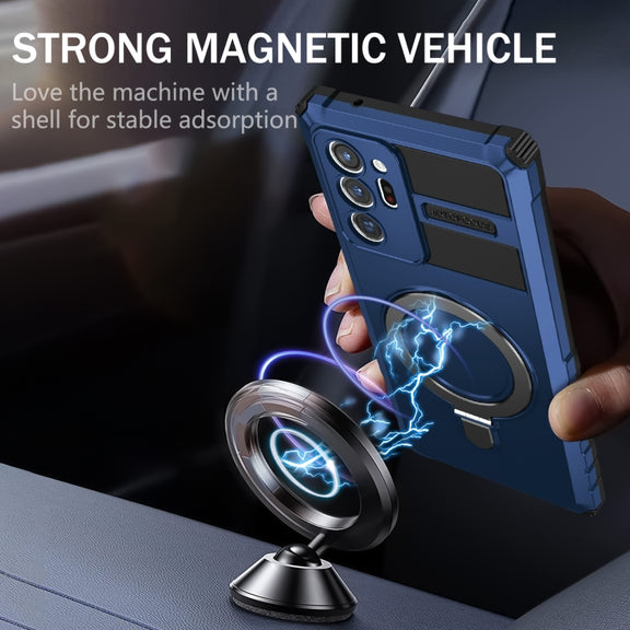For Samsung Galaxy Note20 Ultra MagSafe Magnetic Holder Phone Case(Blue)