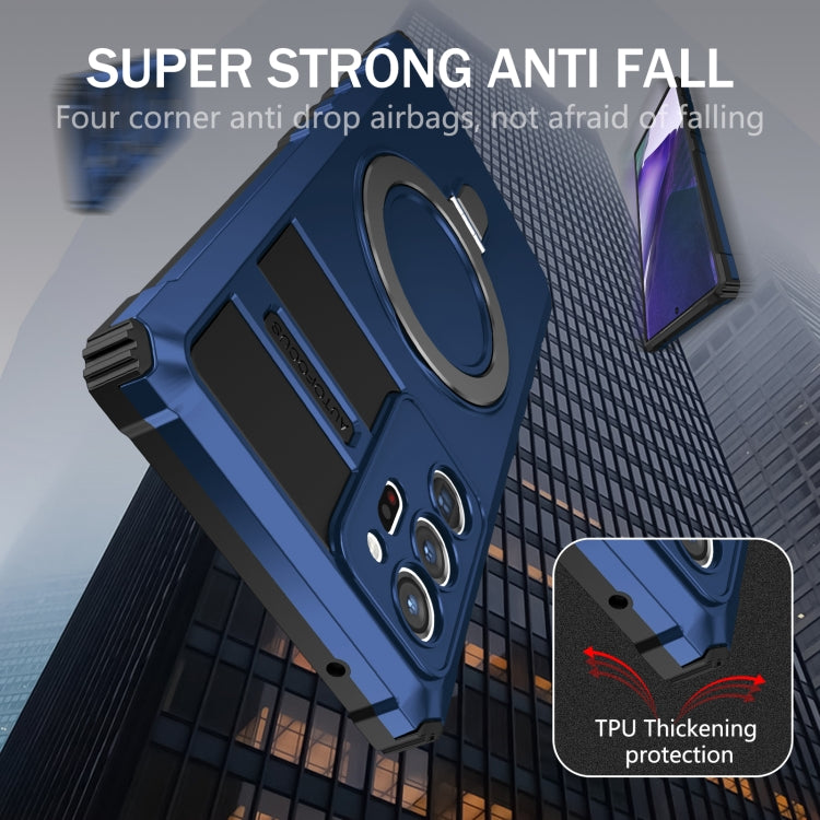 For Samsung Galaxy Note20 Ultra MagSafe Magnetic Holder Phone Case(Blue)