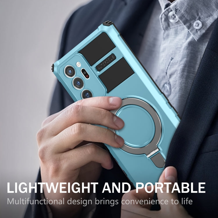For Samsung Galaxy Note20 Ultra MagSafe Magnetic Holder Phone Case(Light Blue) - Galaxy Note20 Ultra Cases by PMC TechLife | Online Shopping South Africa | PMC TechLife