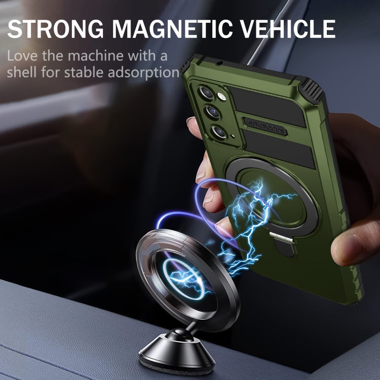 For Samsung Galaxy S20 FE MagSafe Magnetic Holder Phone Case(Green)