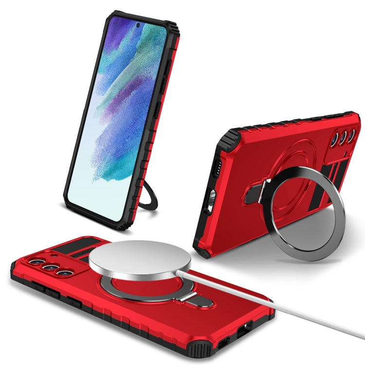 For Samsung Galaxy S21 FE 5G MagSafe Magnetic Holder Phone Case(Red) - free shipping - PMC TechLife - Order now!