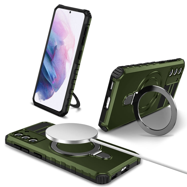 For Samsung Galaxy S21 5G MagSafe Magnetic Holder Phone Case(Green) - free shipping - PMC TechLife - Order now!