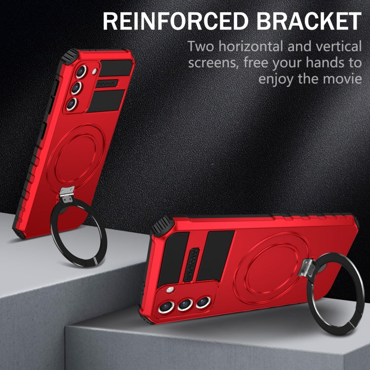 For Samsung Galaxy S21+ 5G MagSafe Magnetic Holder Phone Case(Red) - Galaxy S21+ 5G Cases by PMC TechLife | Online Shopping South Africa | PMC TechLife | Buy Now Pay Later Mobicred