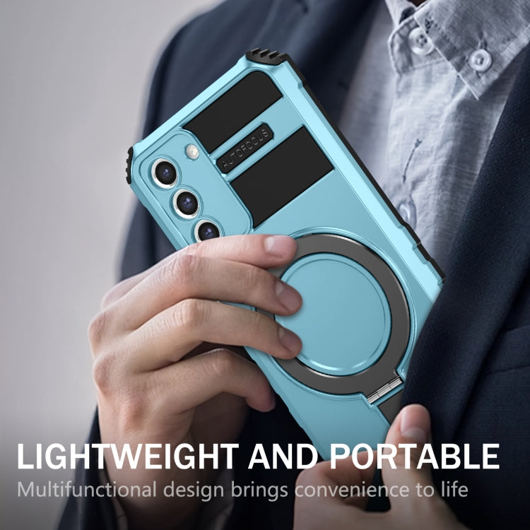 For Samsung Galaxy S21+ 5G MagSafe Magnetic Holder Phone Case(Light Blue) - Galaxy S21+ 5G Cases by PMC TechLife | Online Shopping South Africa | PMC TechLife