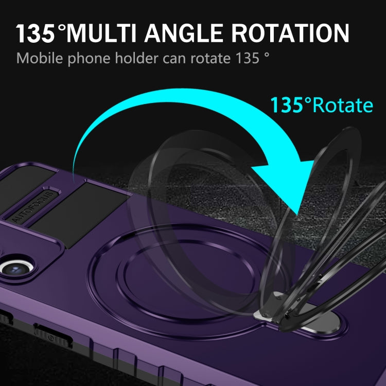 For Samsung Galaxy S21+ 5G MagSafe Magnetic Holder Phone Case(Purple) - Galaxy S21+ 5G Cases by PMC TechLife | Online Shopping South Africa | PMC TechLife