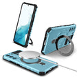 For Samsung Galaxy S22 5G MagSafe Magnetic Holder Phone Case(Light Blue) - Galaxy S22 5G Cases by PMC TechLife | Online Shopping South Africa | PMC TechLife