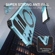 For Samsung Galaxy S22+ 5G MagSafe Magnetic Holder Phone Case(Light Blue)