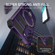 For Samsung Galaxy S22+ 5G MagSafe Magnetic Holder Phone Case(Purple)