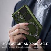 For Samsung Galaxy S23 Ultra 5G MagSafe Magnetic Holder Phone Case(Green)