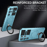 For Samsung Galaxy S23 Ultra 5G MagSafe Magnetic Holder Phone Case(Light Blue)