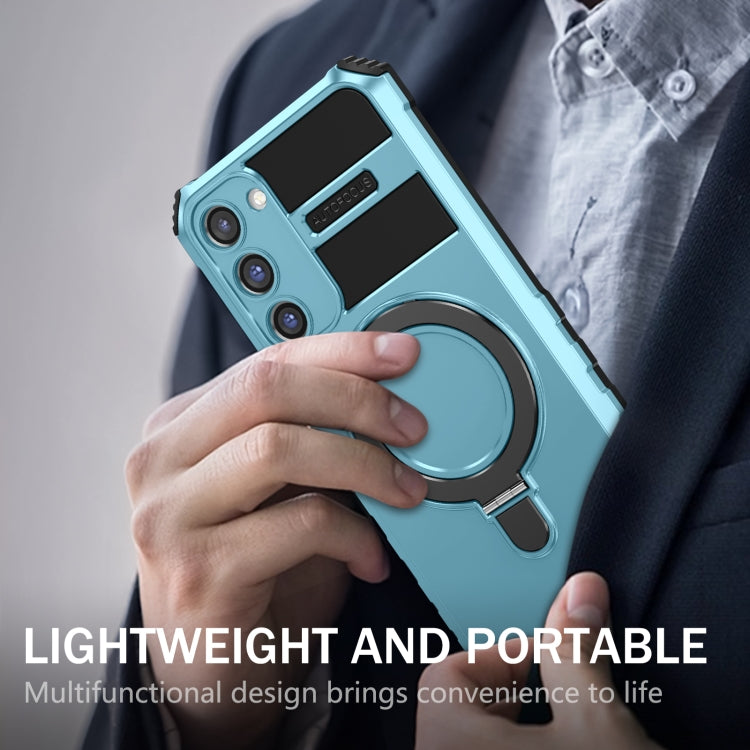 For Samsung Galaxy S23 5G MagSafe Magnetic Holder Phone Case(Light Blue) - Galaxy S23 5G Cases by PMC TechLife | Online Shopping South Africa | PMC TechLife