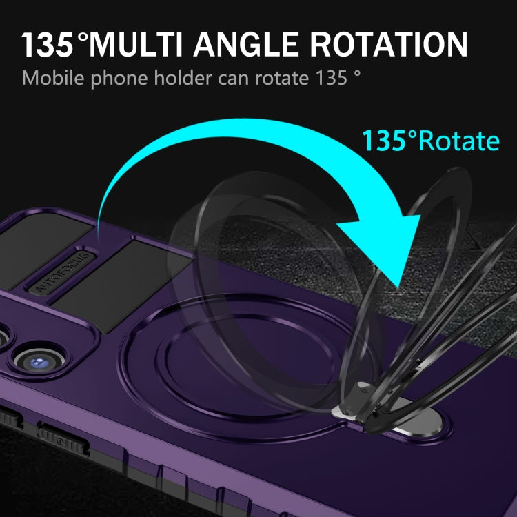 For Samsung Galaxy S23 5G MagSafe Magnetic Holder Phone Case(Purple) - Galaxy S23 5G Cases by PMC TechLife | Online Shopping South Africa | PMC TechLife