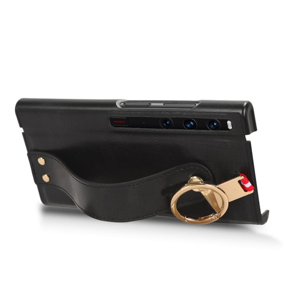For Huawei Mate Xs 2 Wristband Leather Back Phone Case(Black)