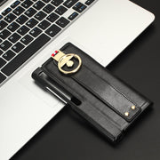 For Huawei Mate Xs 2 Wristband Leather Back Phone Case(Black)