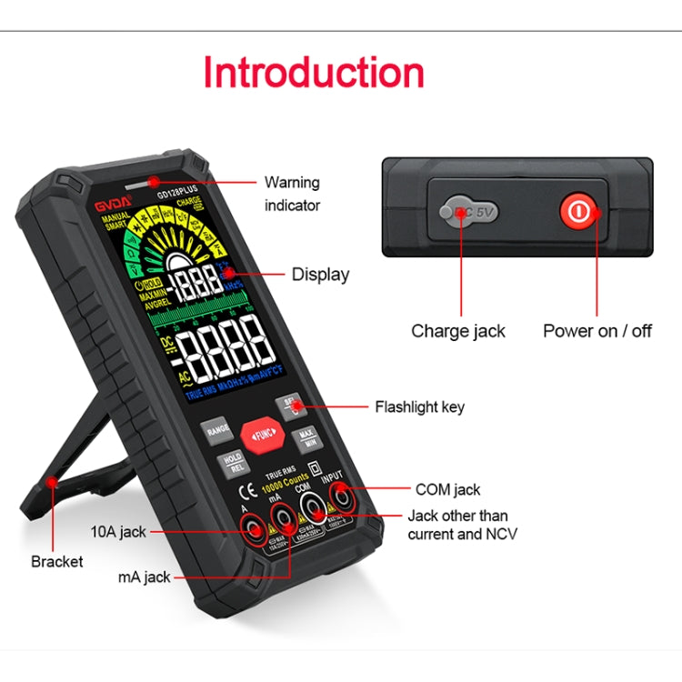 GVDA GD128PLUS Intelligent High Precision Automatic Digital Multimeter - free shipping - PMC Jewellery - Order now!