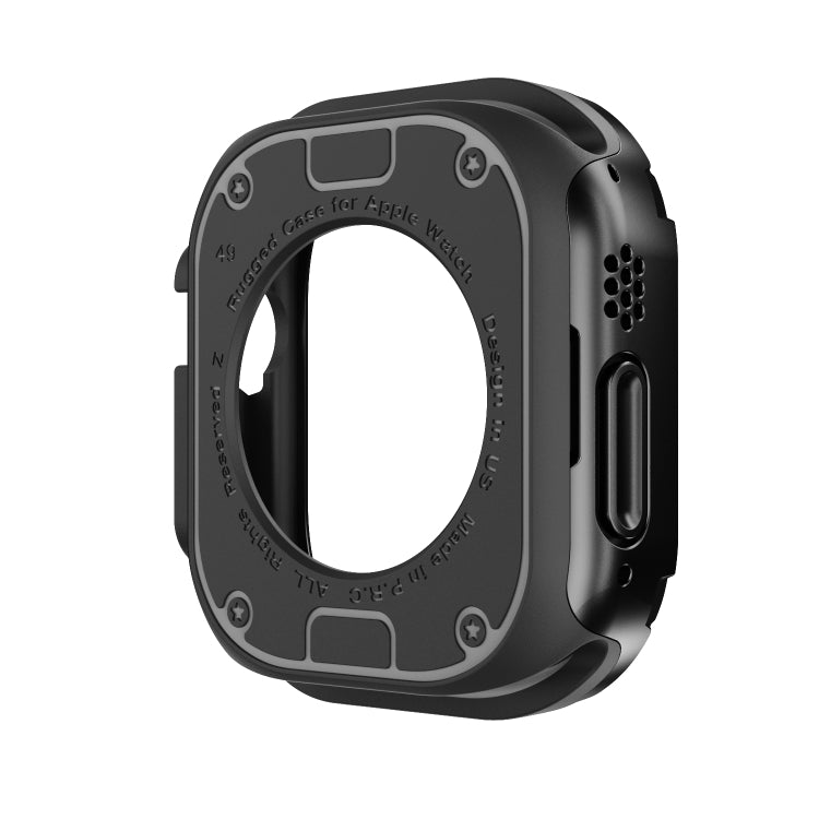 For Apple Watch Ultra 49mm 2-in-1 PC Hybrid TPU Armor Watch Case(Black) - Watch Cases by PMC TechLife | Online Shopping South Africa | PMC TechLife