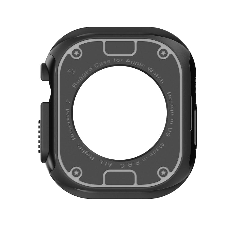 For Apple Watch Ultra 49mm 2-in-1 PC Hybrid TPU Armor Watch Case(Black) - Watch Cases by PMC TechLife | Online Shopping South Africa | PMC TechLife