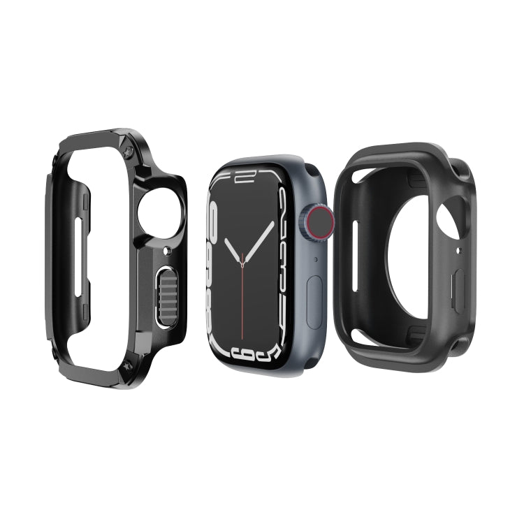 For Apple Watch Series 6 / 5 / 4 / SE 40mm 2-in-1 PC Hybrid TPU Armor Watch Case(Black) - Watch Cases by PMC TechLife | Online Shopping South Africa | PMC TechLife