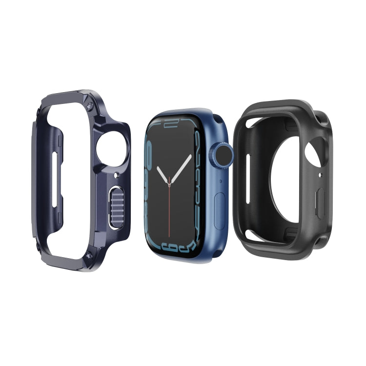 For Apple Watch Series 6 / 5 / 4 / SE 40mm 2-in-1 PC Hybrid TPU Armor Watch Case(Midnight Blue) - Watch Cases by PMC TechLife | Online Shopping South Africa | PMC TechLife
