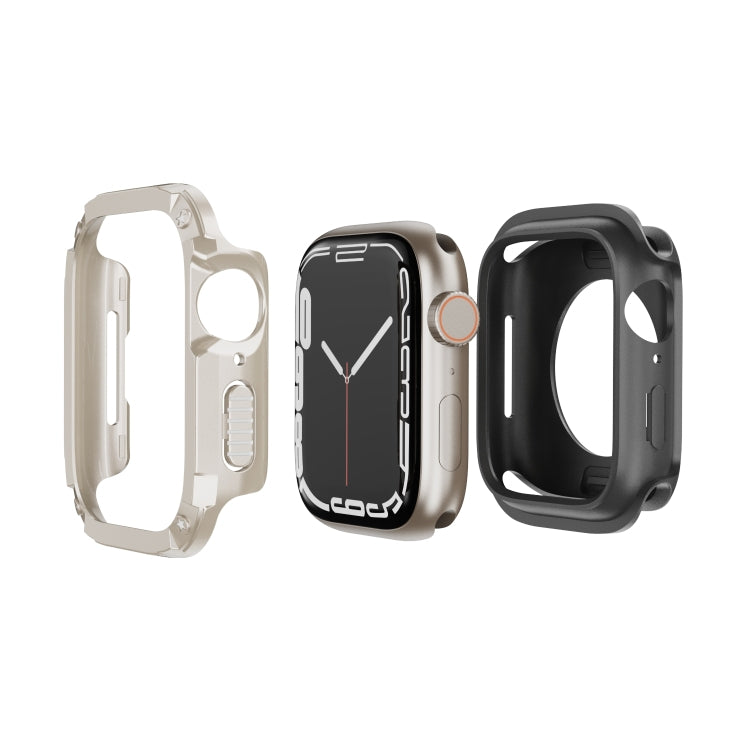 For Apple Watch Series 6 / 5 / 4 / SE 40mm 2-in-1 PC Hybrid TPU Armor Watch Case(Starlight) - Watch Cases by PMC TechLife | Online Shopping South Africa | PMC TechLife