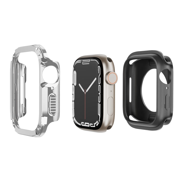 For Apple Watch Series 6 / 5 / 4 / SE 40mm 2-in-1 PC Hybrid TPU Armor Watch Case(Silver Gray) - Watch Cases by PMC TechLife | Online Shopping South Africa | PMC TechLife