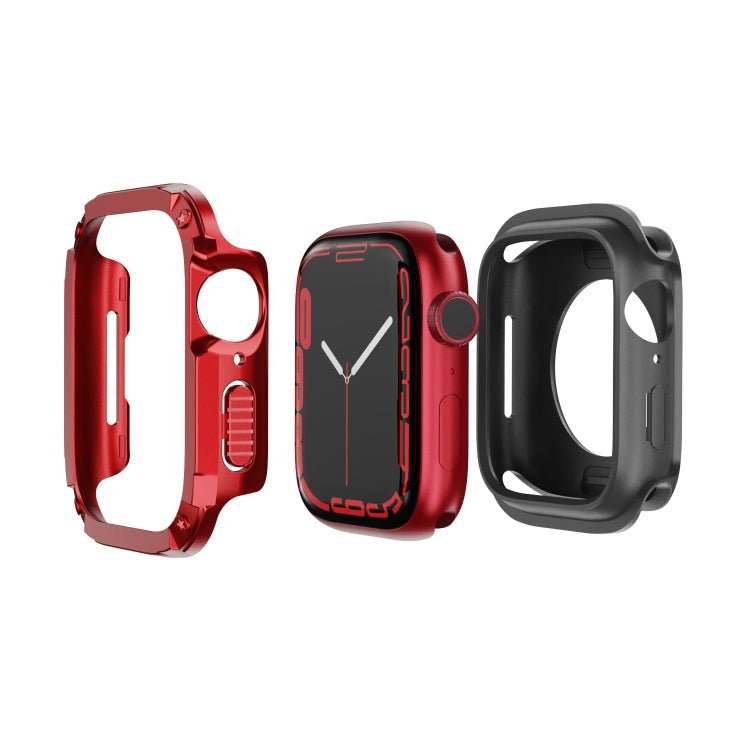 For Apple Watch Series 6 / 5 / 4 / SE 44mm 2-in-1 PC Hybrid TPU Armor Watch Case(Red) - Watch Cases by PMC TechLife | Online Shopping South Africa | PMC TechLife