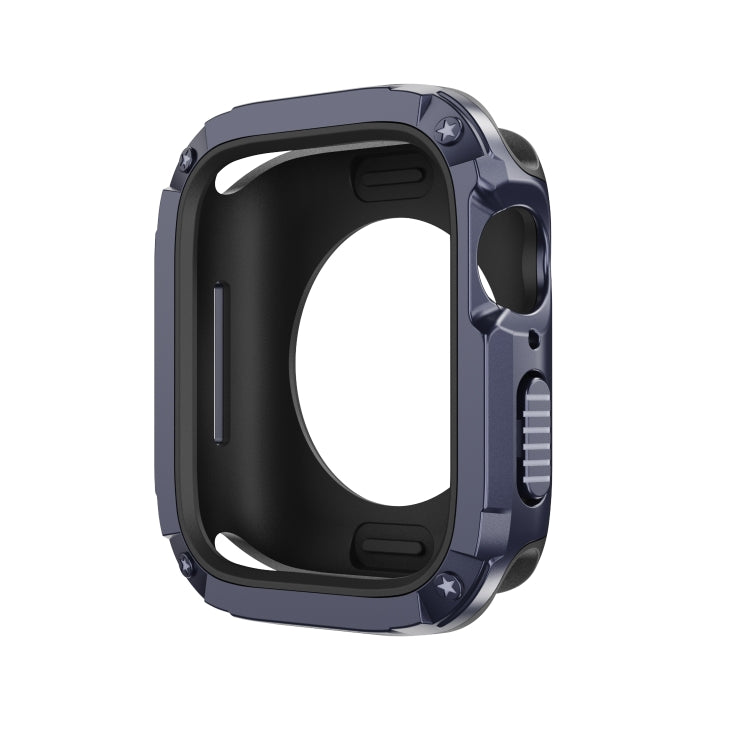 For Apple Watch Series 6 / 5 / 4 / SE 44mm 2-in-1 PC Hybrid TPU Armor Watch Case(Midnight Blue)