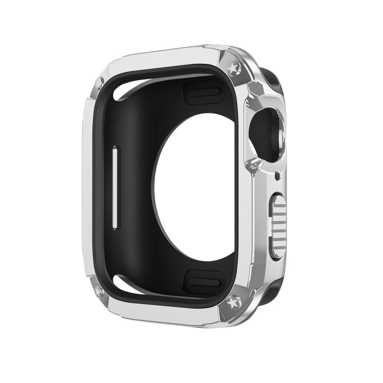 For Apple Watch Series 6 / 5 / 4 / SE 44mm 2-in-1 PC Hybrid TPU Armor Watch Case(Silver Gray) - Watch Cases by PMC TechLife | Online Shopping South Africa | PMC TechLife