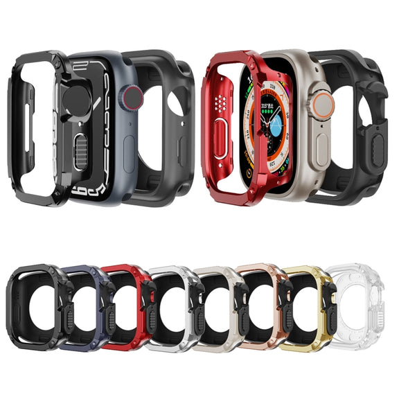 For Apple Watch Series 6 / 5 / 4 / SE 44mm 2-in-1 PC Hybrid TPU Armor Watch Case(Midnight Blue)