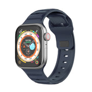 For Apple Watch 8 41mm Dot Texture Fluororubber Watch Band(Midnight Blue)