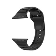 For Apple Watch 7 41mm Dot Texture Fluororubber Watch Band(Black)