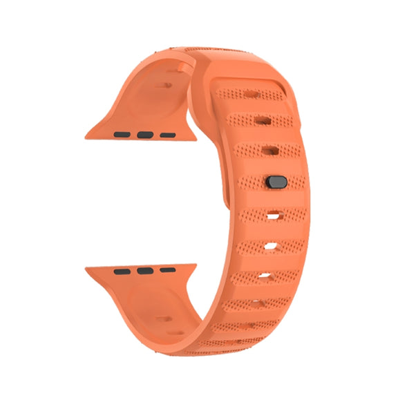 For Apple Watch 7 45mm Dot Texture Fluororubber Watch Band(Orange)
