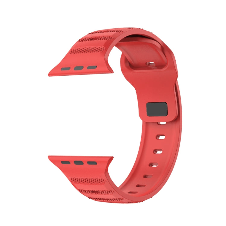 For Apple Watch SE 40mm Dot Texture Fluororubber Watch Band(Red)