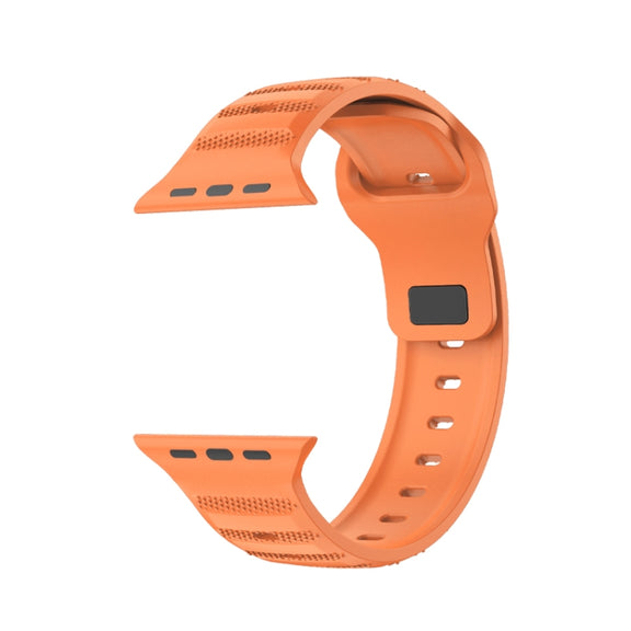 For Apple Watch 5 44mm Dot Texture Fluororubber Watch Band(Orange)