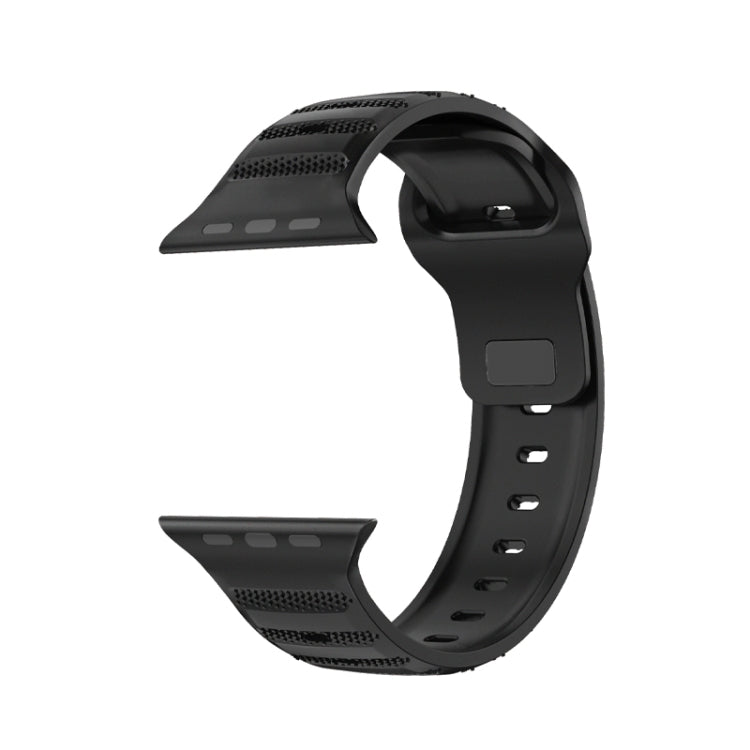 For Apple Watch 4 44mm Dot Texture Fluororubber Watch Band(Black)