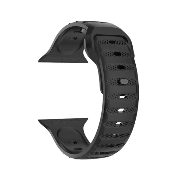 For Apple Watch 4 44mm Dot Texture Fluororubber Watch Band(Black)