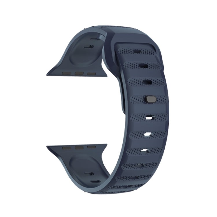 For Apple Watch 2 38mm Dot Texture Fluororubber Watch Band(Midnight Blue)