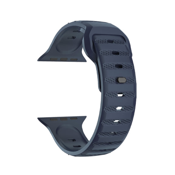 For Apple Watch 42mm Dot Texture Fluororubber Watch Band(Midnight Blue)