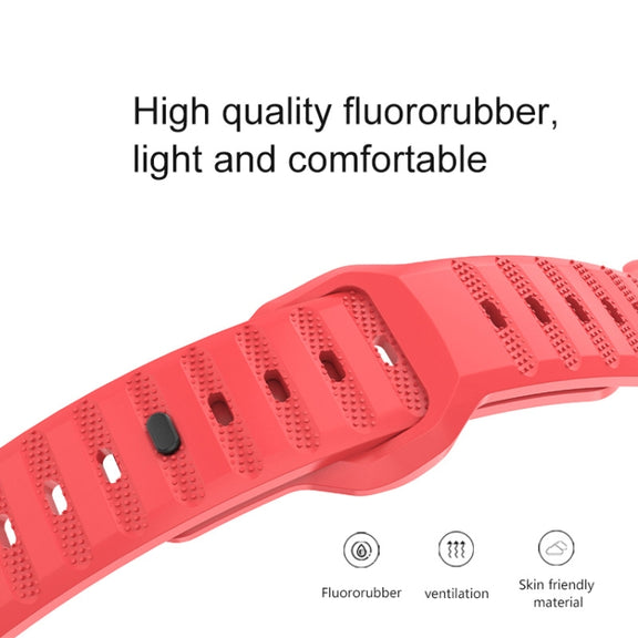 For Apple Watch SE 44mm Dot Texture Fluororubber Watch Band(Orange)