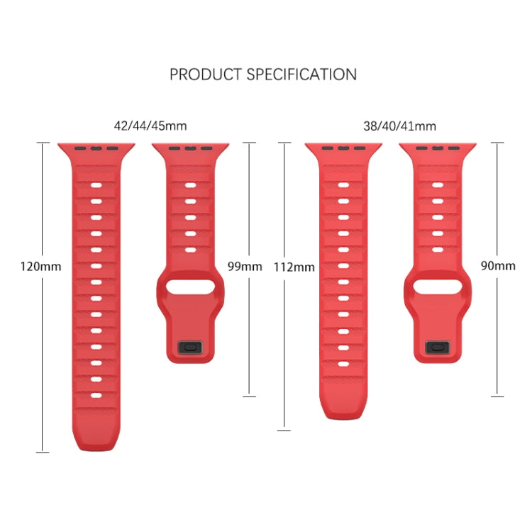 For Apple Watch 6 44mm Dot Texture Fluororubber Watch Band(Red)