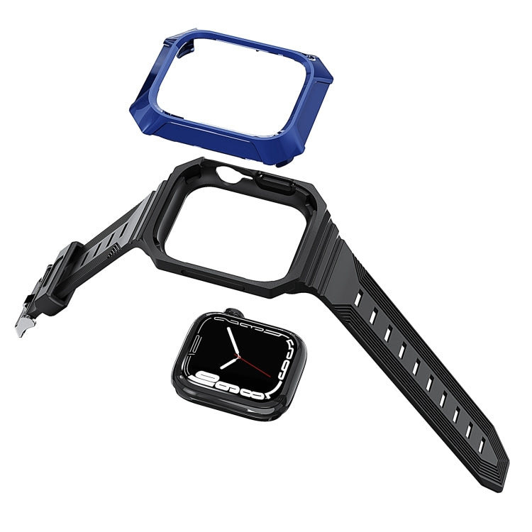 For Apple Watch SE 2023 40mm PC Rugged Case Integrated TPU Watch Band(Black) - free shipping - PMC TechLife - Order now!